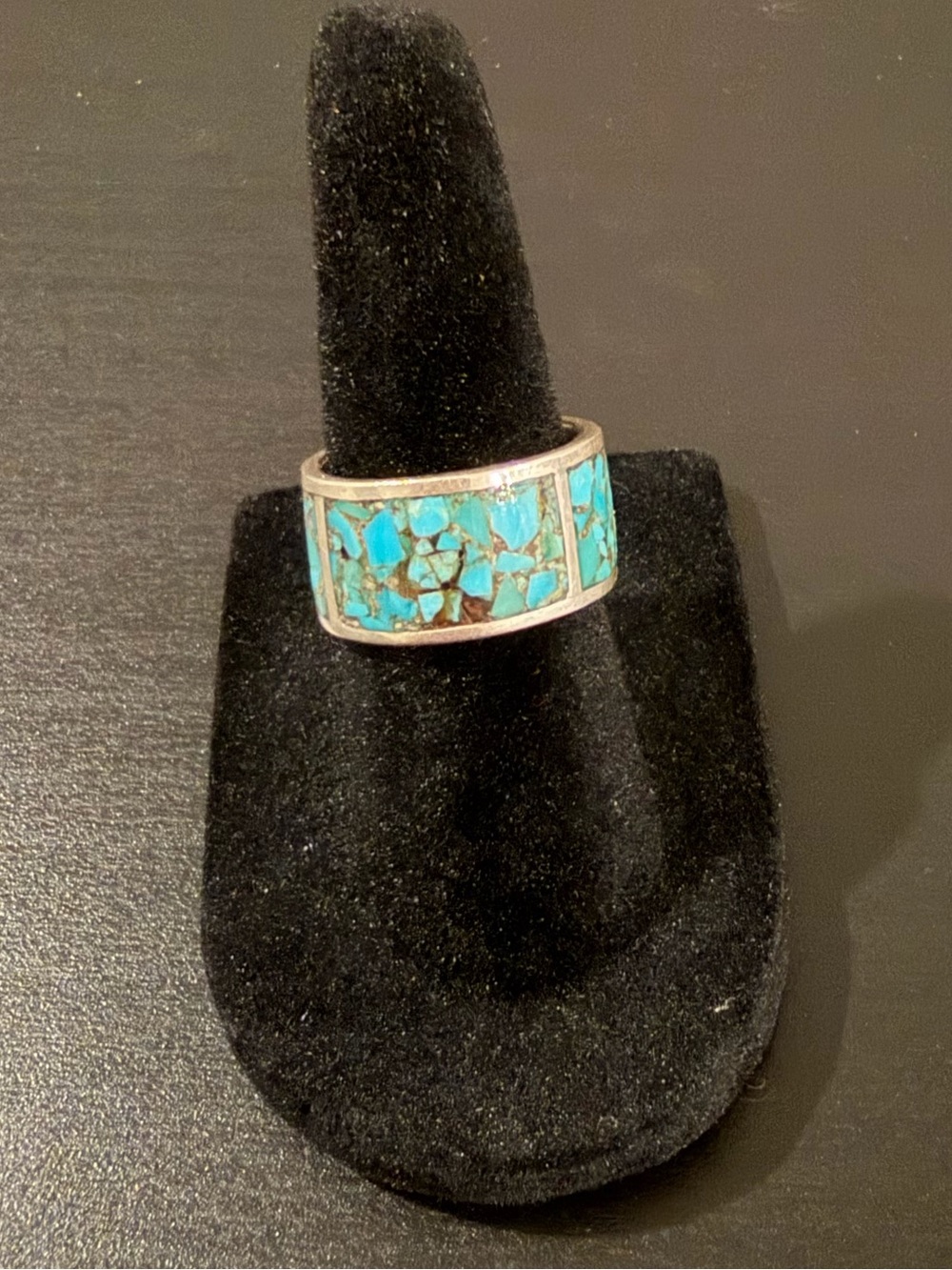 Silver Ring Handmade With Bisbee Turquoise Size 5